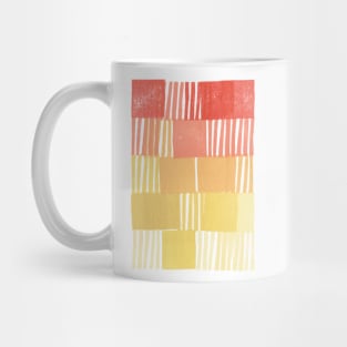 Modernist Block Gradient in Yellow-Red Mug